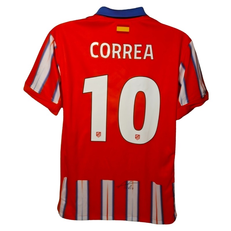 Angel Correa Signed Atletico Madrid 2024-25 Home Football Shirt