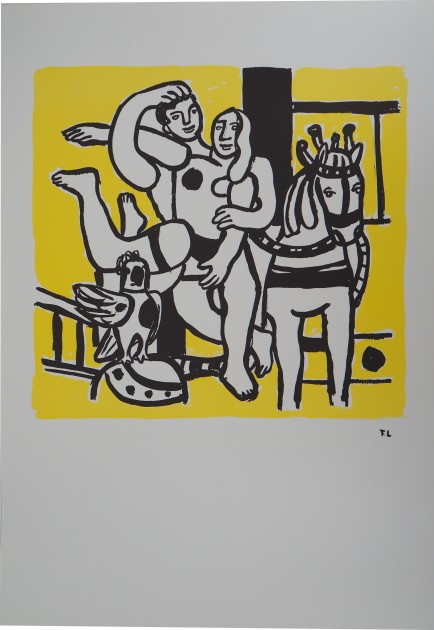 'Lovers on a Horse' Lithograph by Fernand Léger