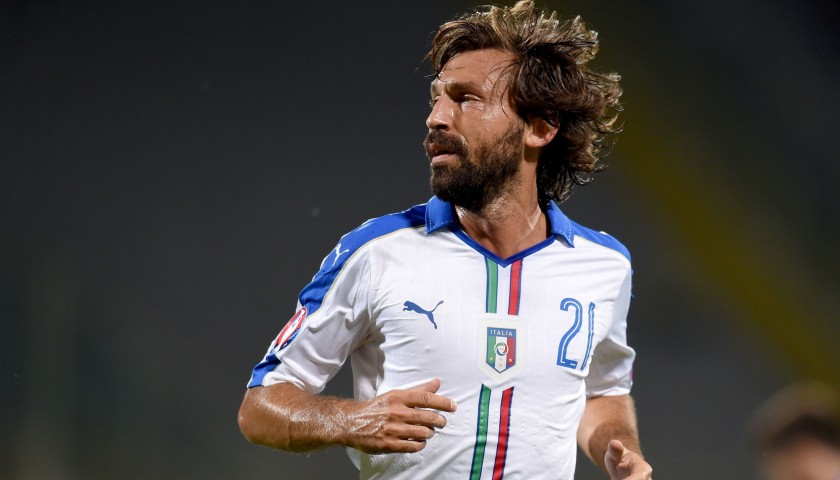 Pirlo's Match-Issued/Worn Italy Shirt, 2016 Euro Qualifiers