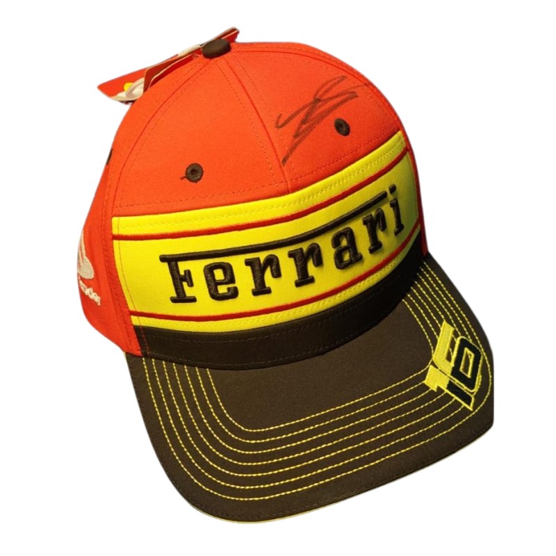 Cappellino ufficiale Leclerc Scuderia Ferrari, Monza 2024 - Autografato con video prova