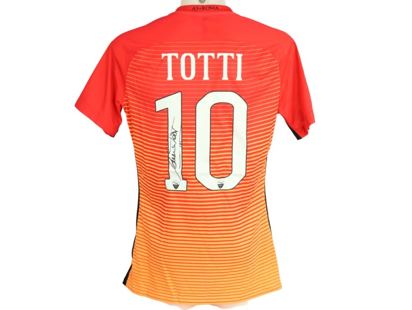 Totti Roma Match-Issued and Signed Shirt, 2016/17