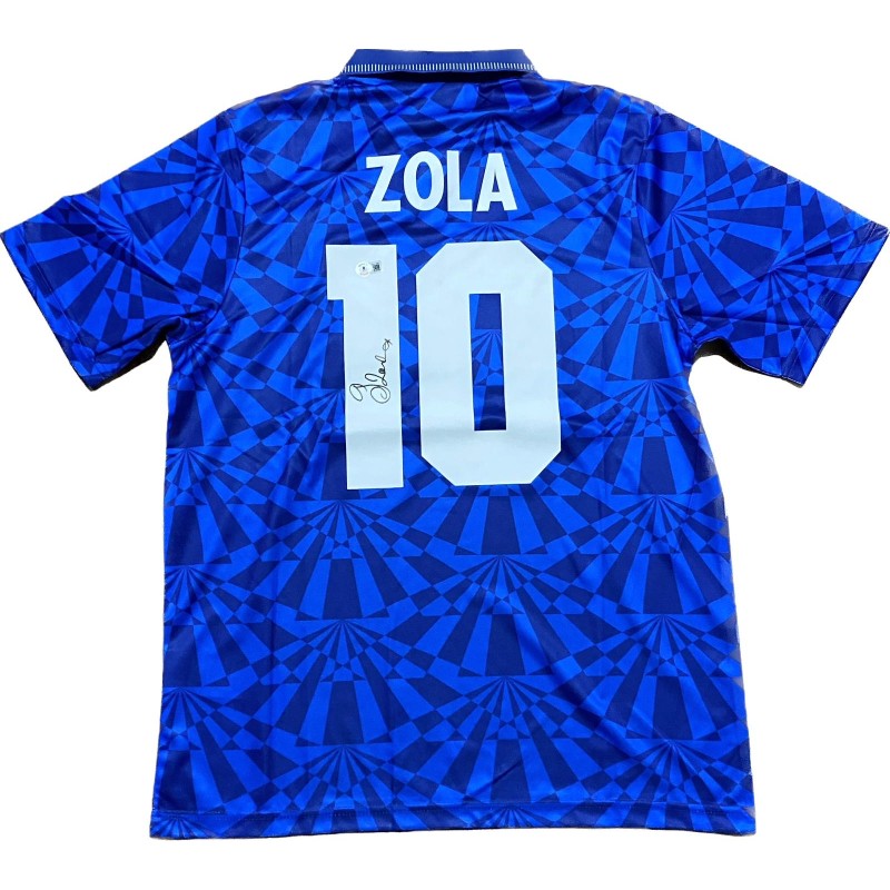 Replica della maglia del Napoli firmata da Gianfranco Zola