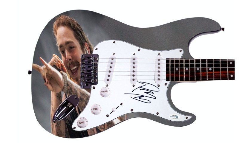 Post Malone Hand Signed Custom Graphics Guitar