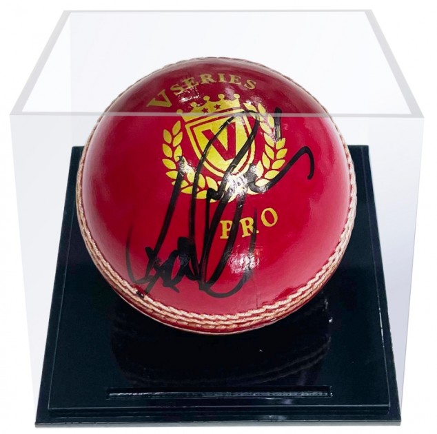 Pat Cummins' Signed Cricket Ball in Display Case