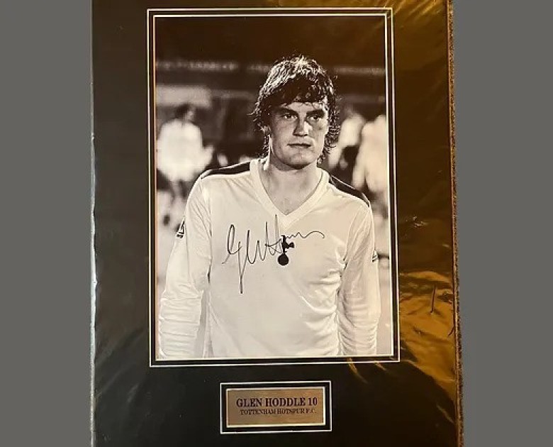 Glenn Hoddle Tottenham Hotspur Signed Mounted Autograph Cut