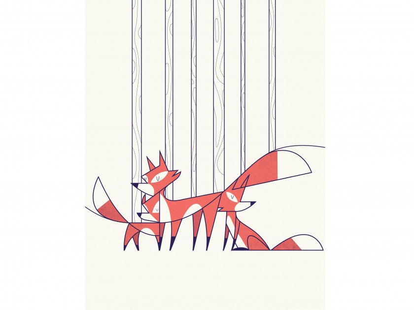 "Foxes" print by Ale Giorgini