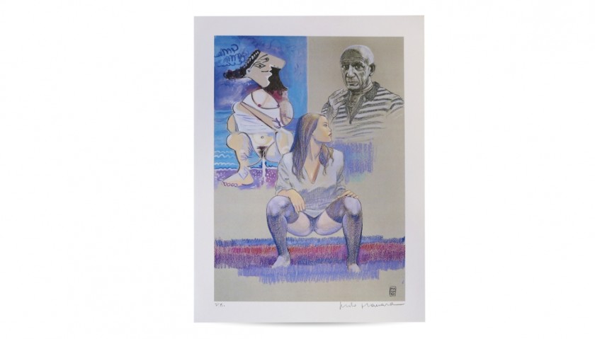 "Tribute to Pablo Picasso" - Artist's Proof Signed by Milo Manara