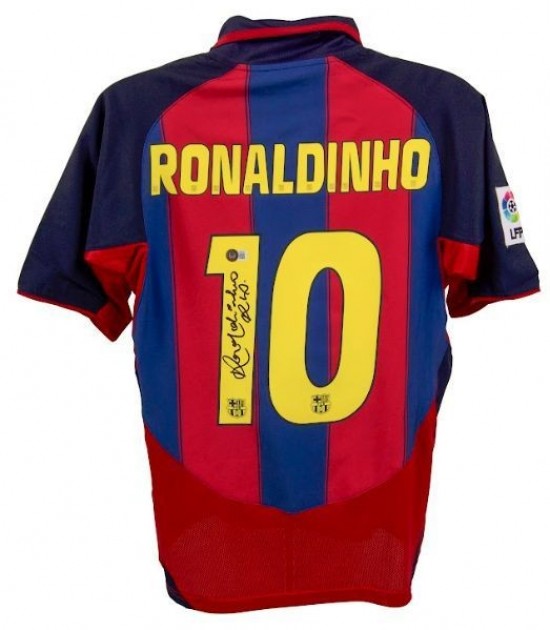 Ronaldinho's FC Barcelona Signed Shirt - CharityStars