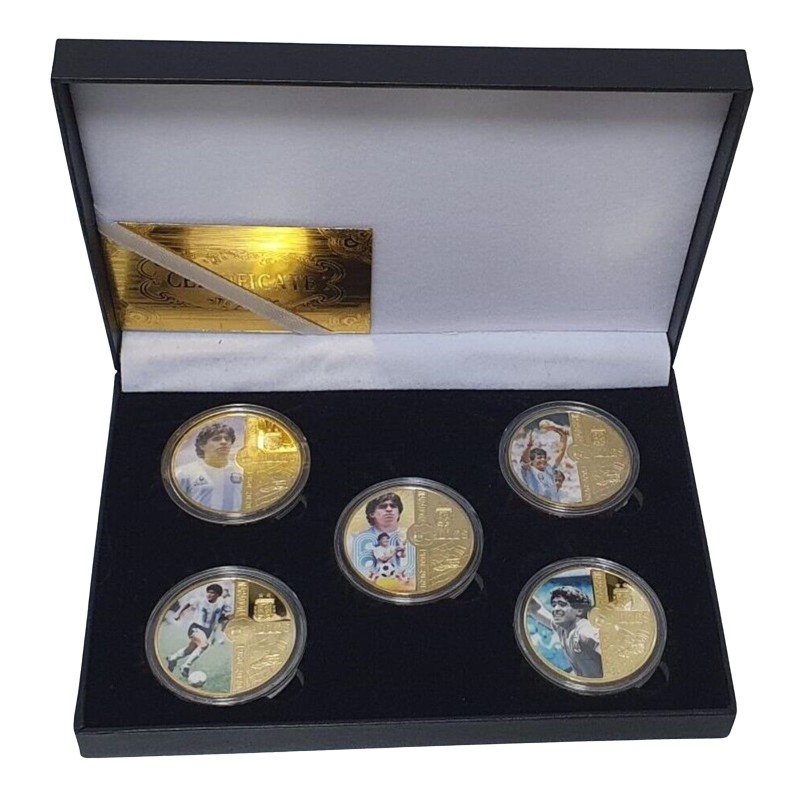 Diego Maradona Gold Plated World Cup Winning Coins Box Set