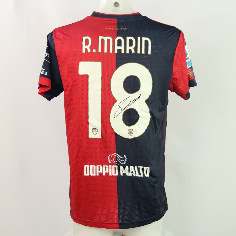 Marin's Signed Unwashed Shirt, Parma vs Cagliari 2024