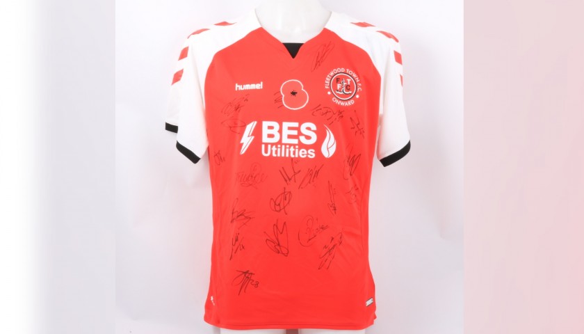 Fleetwood Town Official Poppy Shirt Signed by the Team