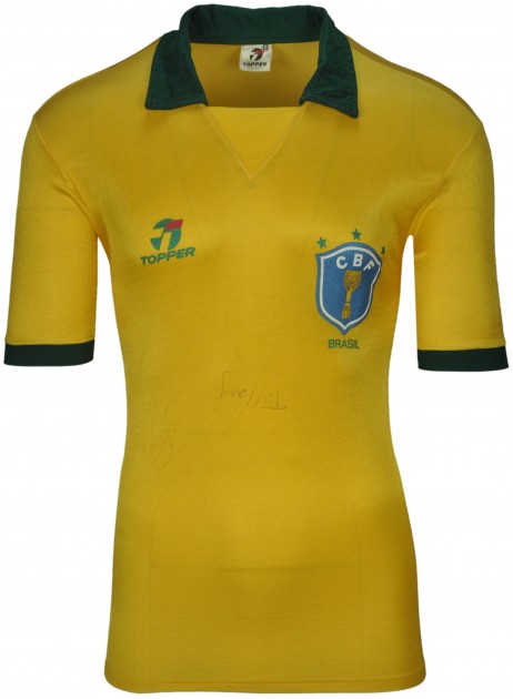 Romario's Brazil Worn Shirt, 1990 - Signed by Taffarel - CharityStars