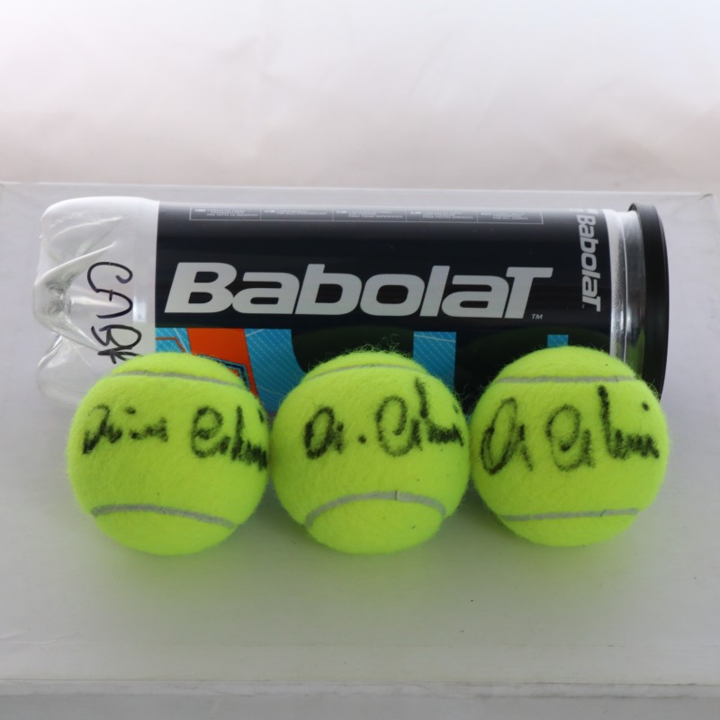Set of Three Babolat Padel Balls Signed by Cabrini