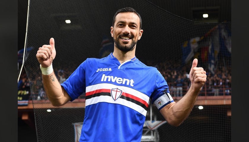 Quagliarella's Sampdoria Match-Issue Signed Shirt, 2018/19