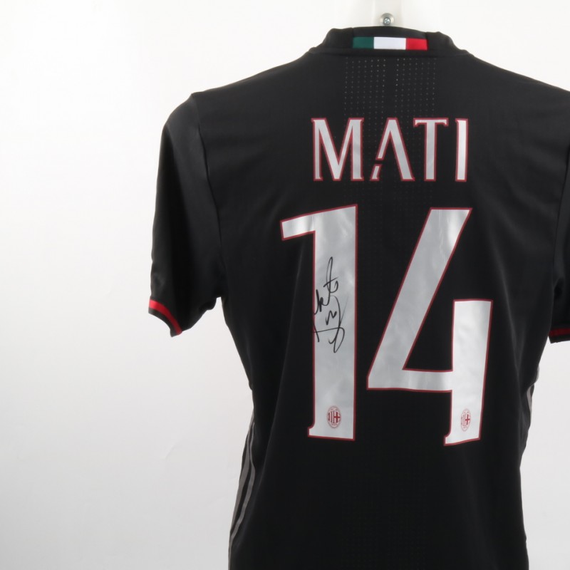 Maglia Mati Fernandez preparata per Milan-Inter, 20/11/16  - patch speciale