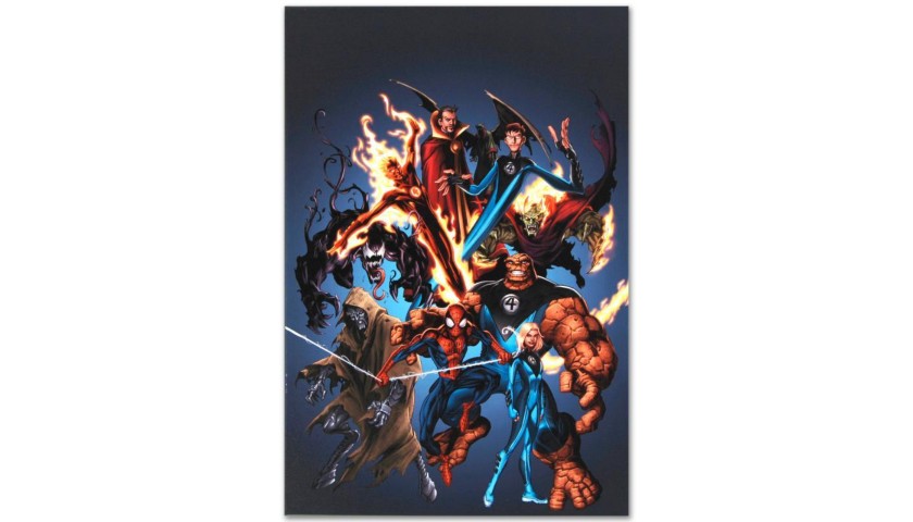 "The Official Handbook of the Marvel Universe: Ultimate Marvel Universe" Numbered Limited Edition Giclee on Canvas 