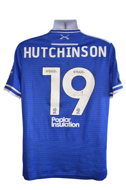 Hutchinson's Bristol Rovers EFL Sky Bet League One Signed Match Worn Shirt, vs Wrexam