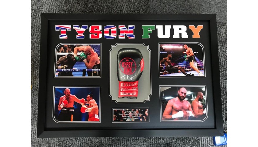 A Signed Glove and Photo Display of World Heavyweight Boxing Champion, Tyson Fury