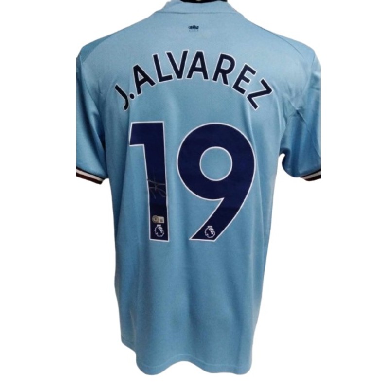 Alvarez Replica Manchester City Signed Shirt , 2022/23 