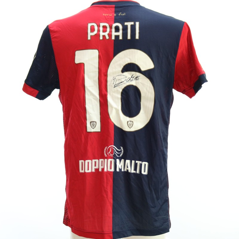 Prati's Signed Unwashed Shirt, Cagliari vs Roma 2024