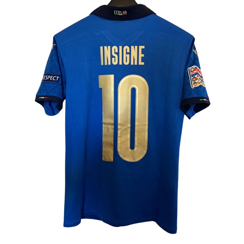 Insigne's Match Shirt, Italy vs Poland 2020 + Sport Bib