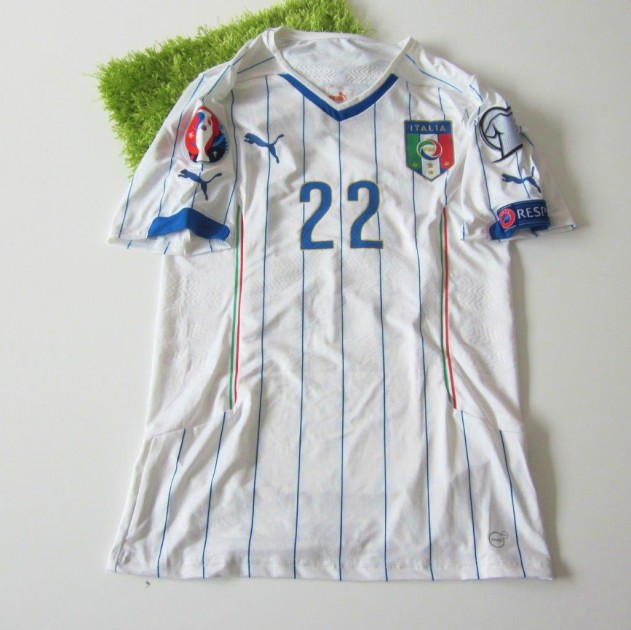 Destro Italy match issued/worn shirt, EURO 2016 Qualifications