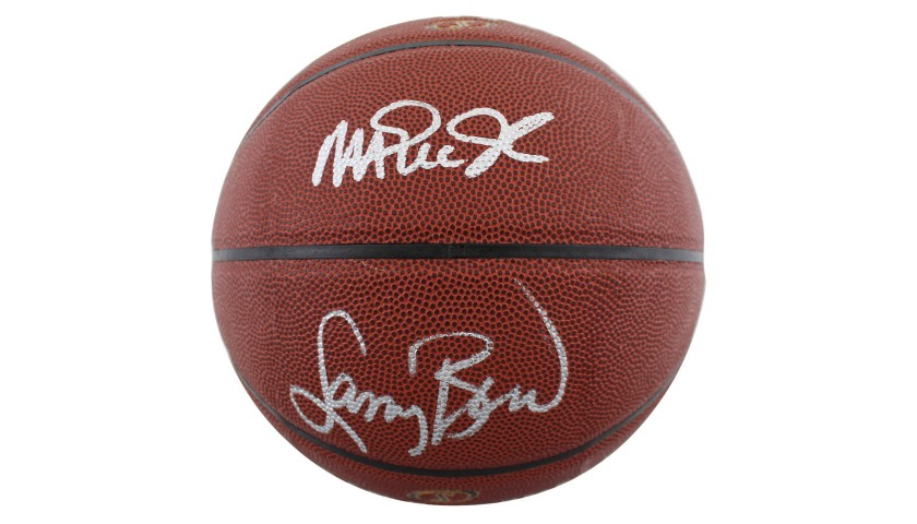 Magic Johnson & Larry Bird Signed Spalding Basketball