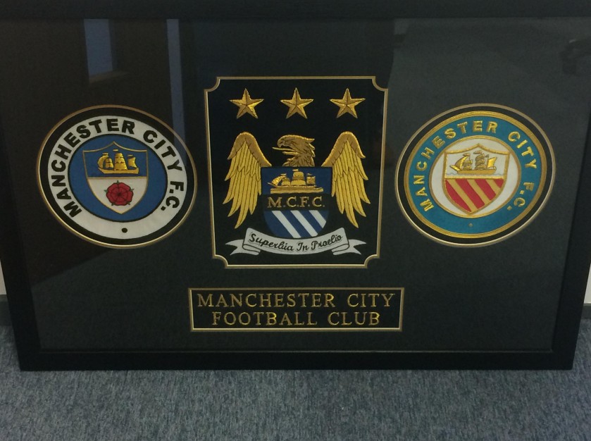 Framed Manchester City Football Club Crests