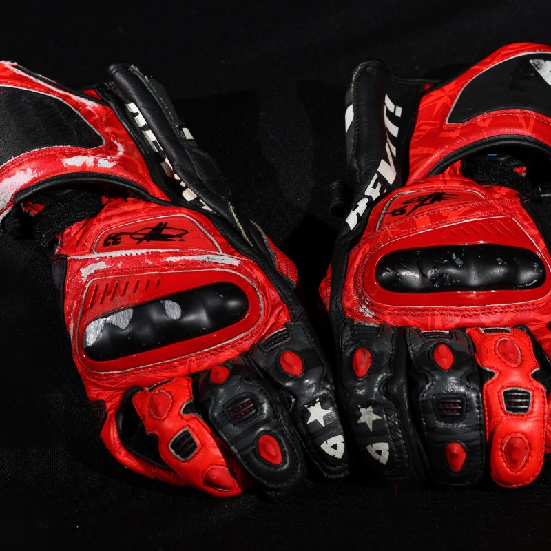 Race Worn Gloves Signed by GASGAS Factory Racing Tech3 Rider Augusto Fernandez