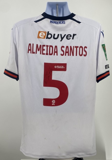 La maglia del Bolton Wanderers firmata da Ricardo Almeida Santos e indossata nel corso della partita