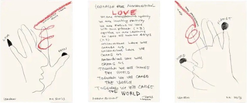 "Unconditional Love (Triptych)" di Marina Abramovic firmato