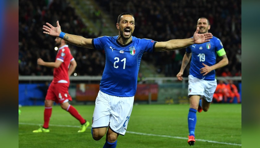 Quagliarella's Match Shorts, Italy-Liechtenstein 2019