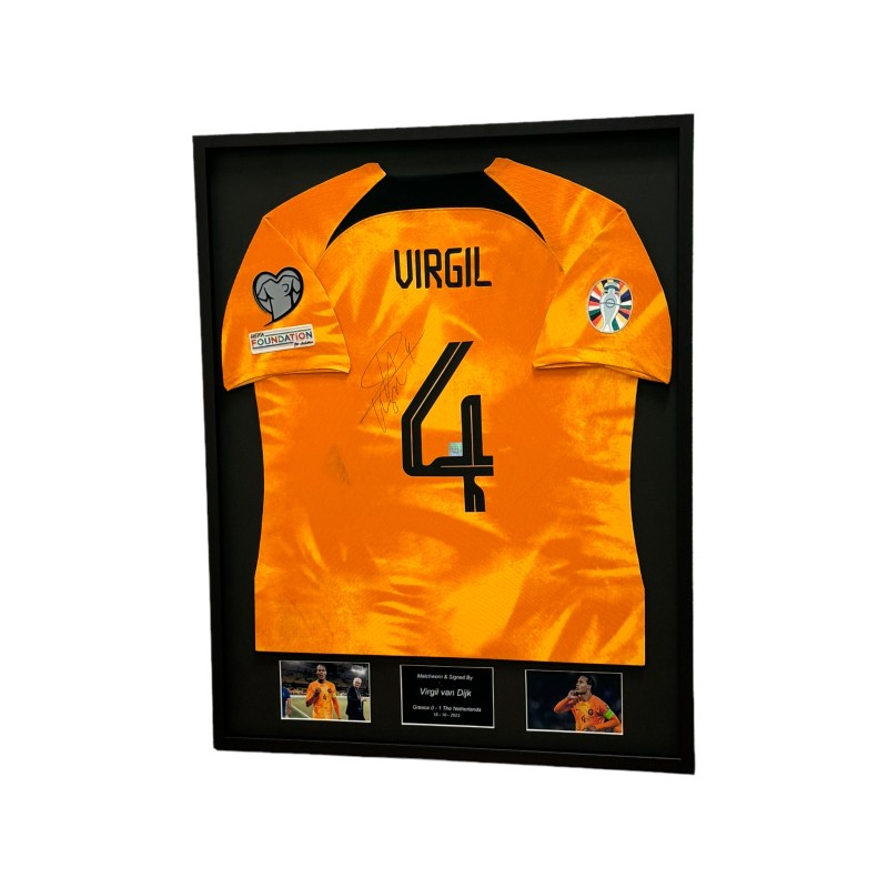 Virgil van Dijk's Netherlands Signed Match Worn Shirt 2023
