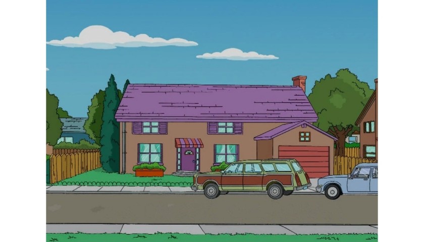 The Simpsons - Original Drawing of Ned Flanders' House