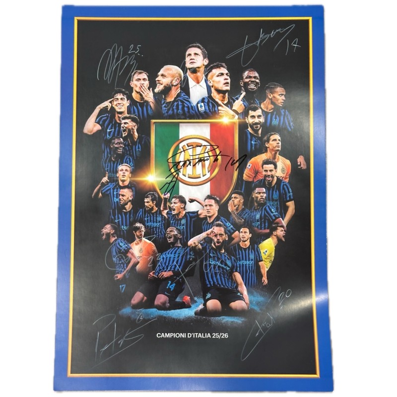 Poster piccolo Scudetto Inter, 2025/26 - Autografato dalla rosa