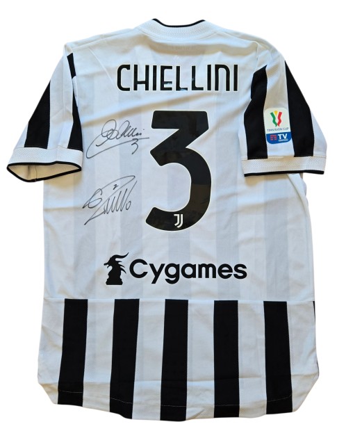 Chiellini's Match-Issued Shirt, Atalanta vs Juventus Italian Cup 2021 Final - Signed by Chiellini and Ronaldo