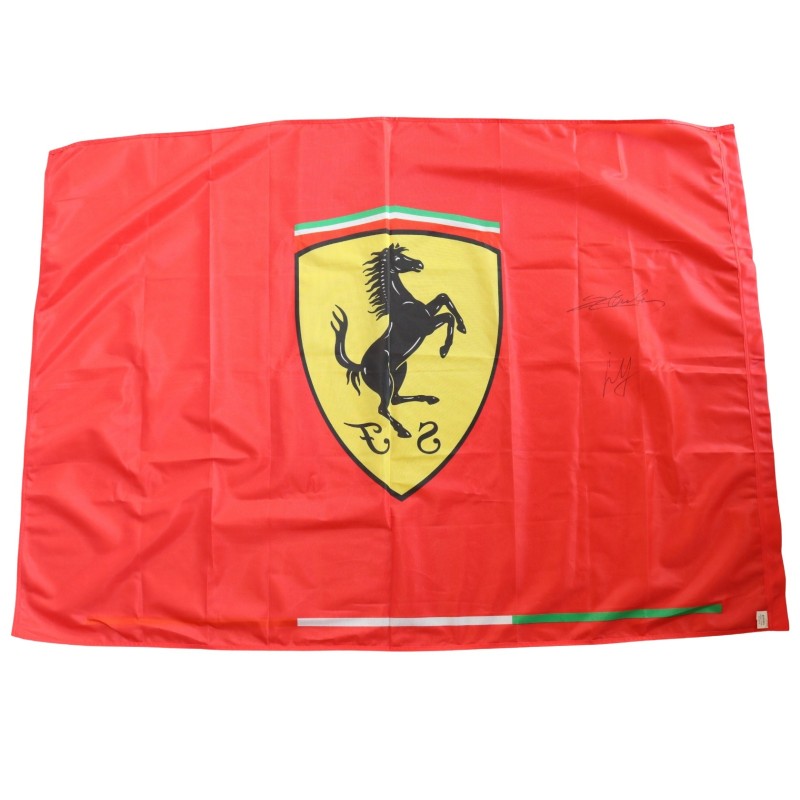 Official Ferrari Flag - Signed by Carlos Sainz Jr and Charles Leclerc