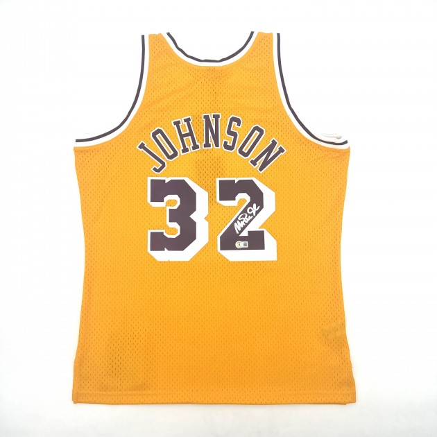 Shaquille O'Neal and Magic Johnson Signed Mitchell&Ness Los Angeles Lakers  Jerseys - CharityStars