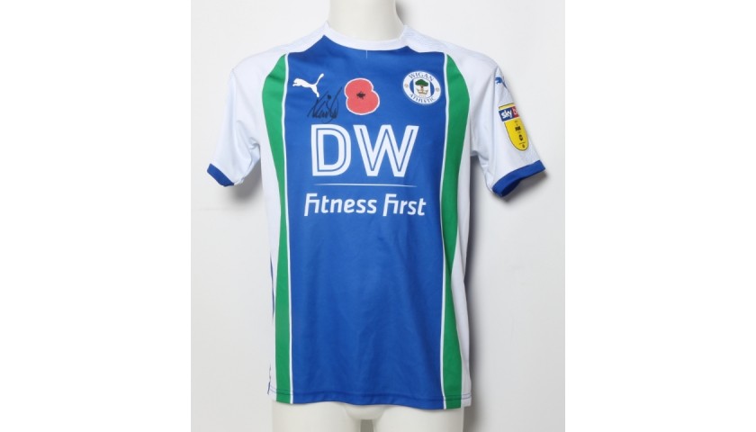 Josh Windass' Match-Worn Wigan Athletic Signed Poppy Home Shirt 