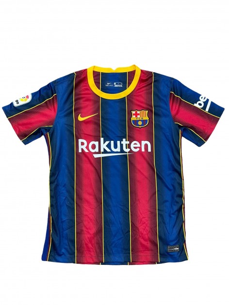 Messi's FC Barcelona Signed and Framed Shirt - CharityStars