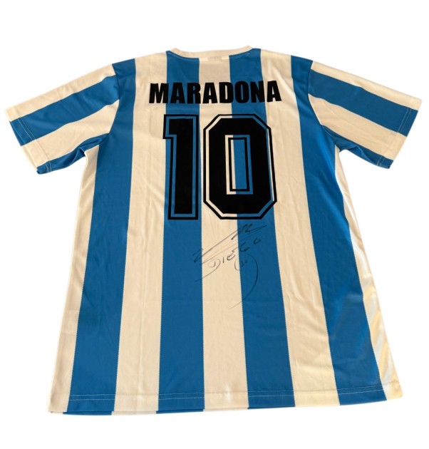 Maradona's Argentina Replica Shirt, 1986 - Signed with COA