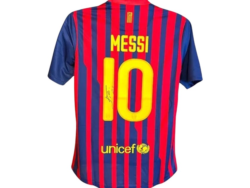 Lionel Messi's FC Barcelona 2011/12 Signed Replica Shirt