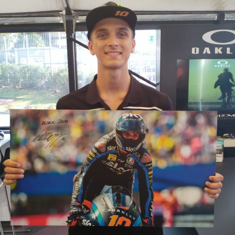 Photograph and Visor Worn by Luca Marini - Signed