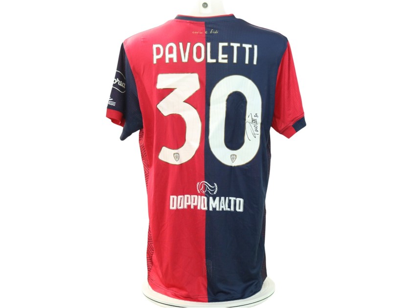 Maglia Pavoletti Unwashed, Cagliari vs Inter 2024 - Autografata