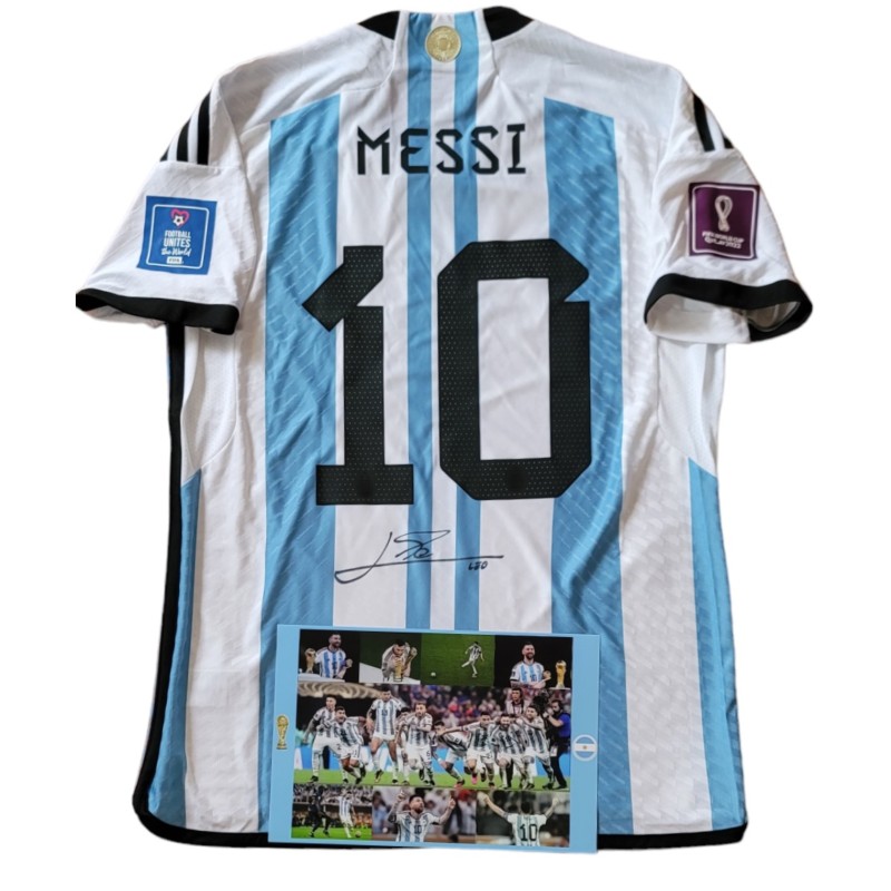 Maglia ufficiale Messi Argentina vs Francia, Finale WC 2022 - Autografata