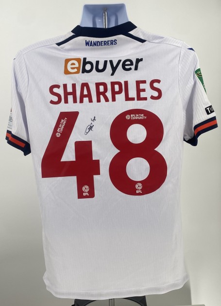 Maglia firmata di Sonny Sharples dei Bolton Wanderers indossata durante la partita