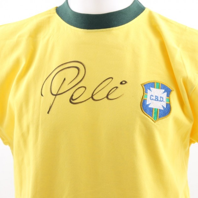 Official Replica Brazil 1970 Shirt Signed by Pelé - CharityStars