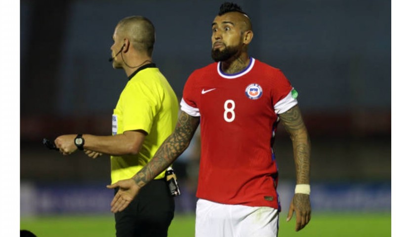 Vidal's Chile Worn and Unwashed Shirt, WC Qualifiers 2022