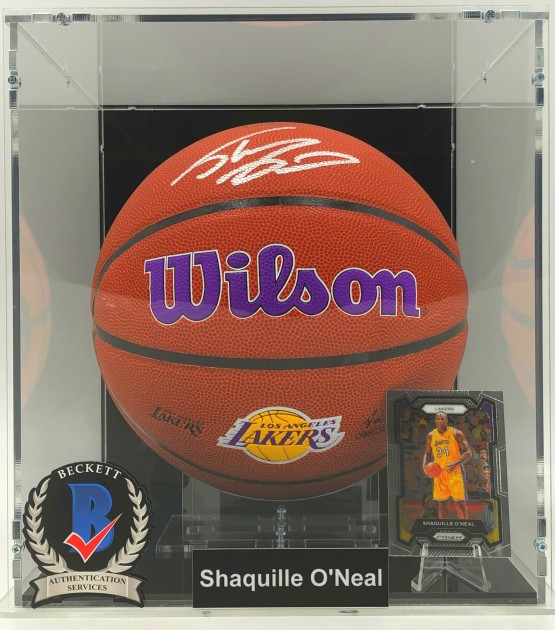 Shaquille O'Neal Lakers Edition Signed Basketball Display