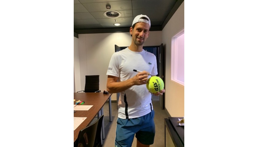 Tennis Ball Signed by Djokovic at the Mutua Madrid Open 2019